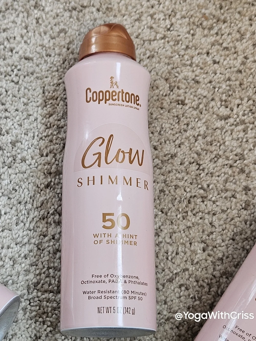 SPF 50 Glow Shimmer Coppertone broad spectrum sunscreen spray - Picture 1 of 7